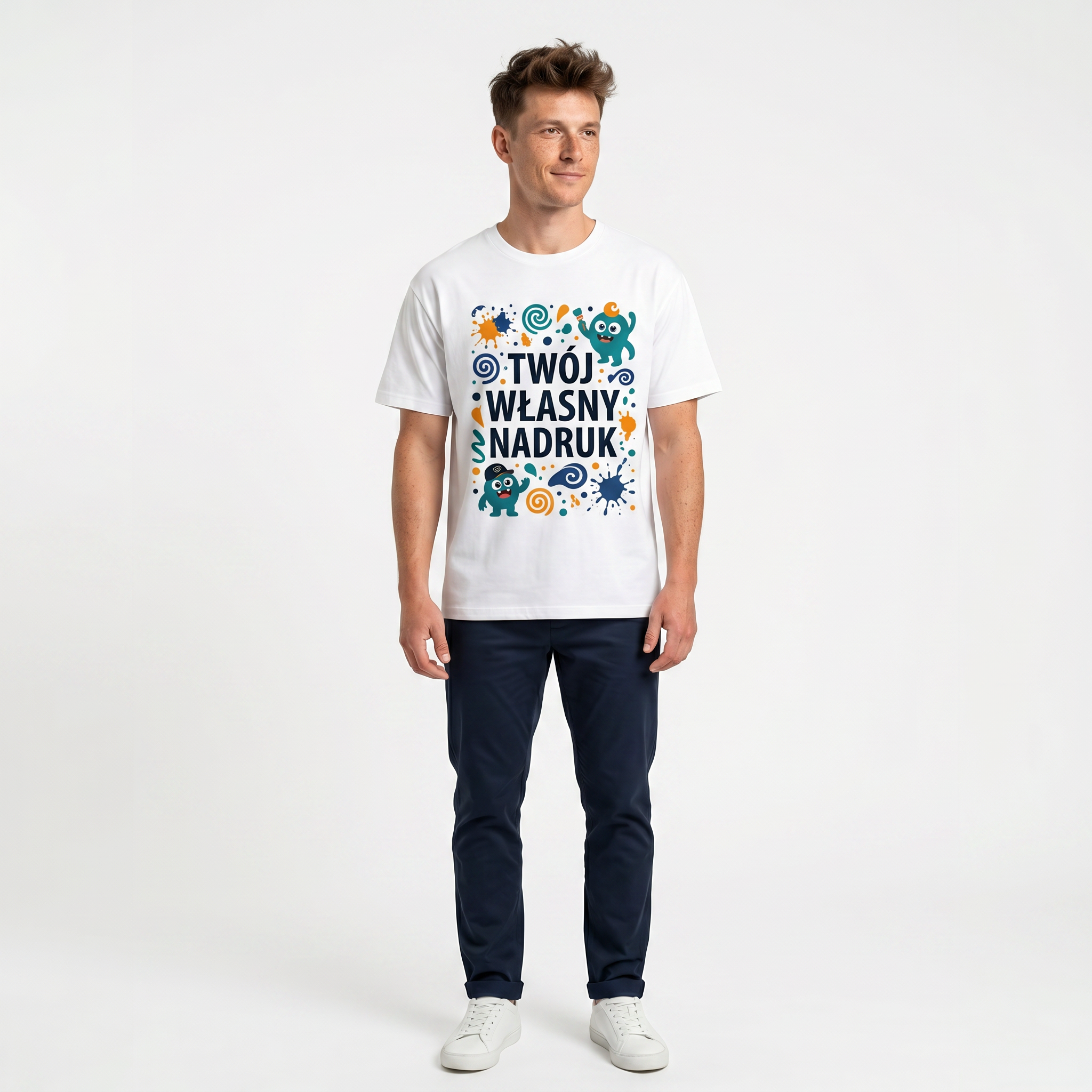 Koszulka Dla Dorosłych z Własnym Nadrukiem , T-Shirt 190g - Jakość Premium - Pełen Kolor
