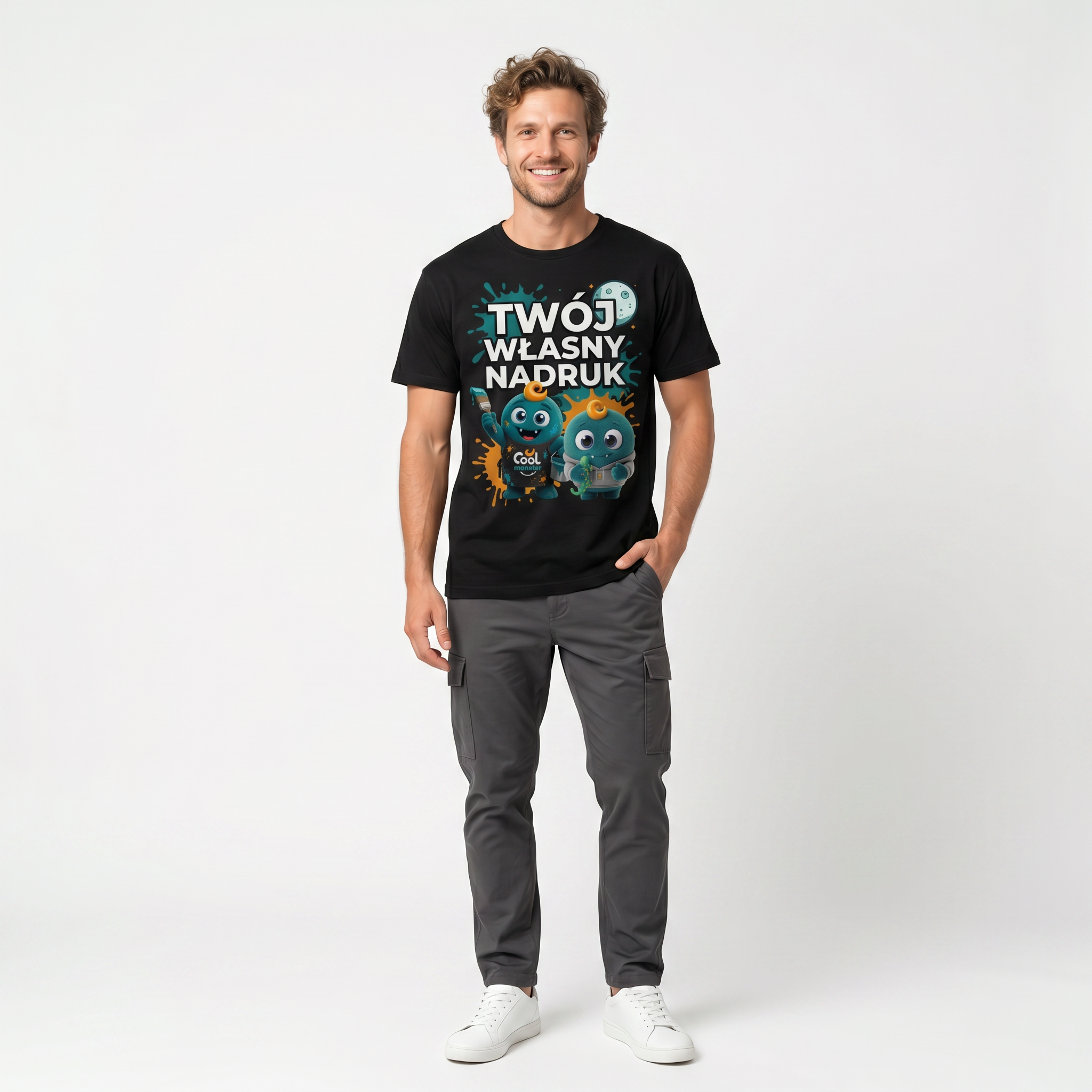 Koszulka Dla Dorosłych z Własnym Nadrukiem , T-Shirt 190g - Jakość Premium - Pełen Kolor