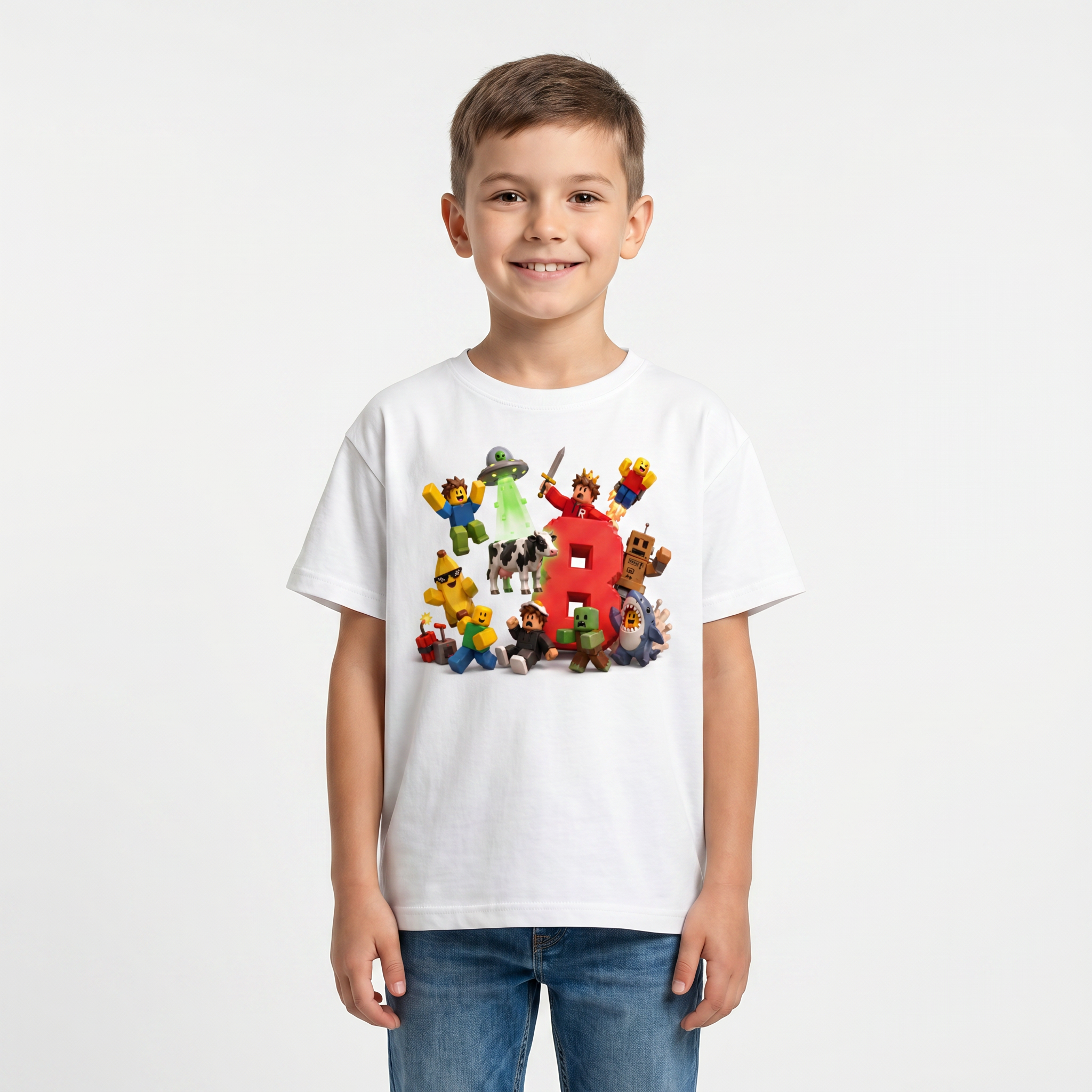 Personalizowana Koszulka z Cyfrą na Urodziny z gry Roblox Dziecięca - Personalizowana 26_21