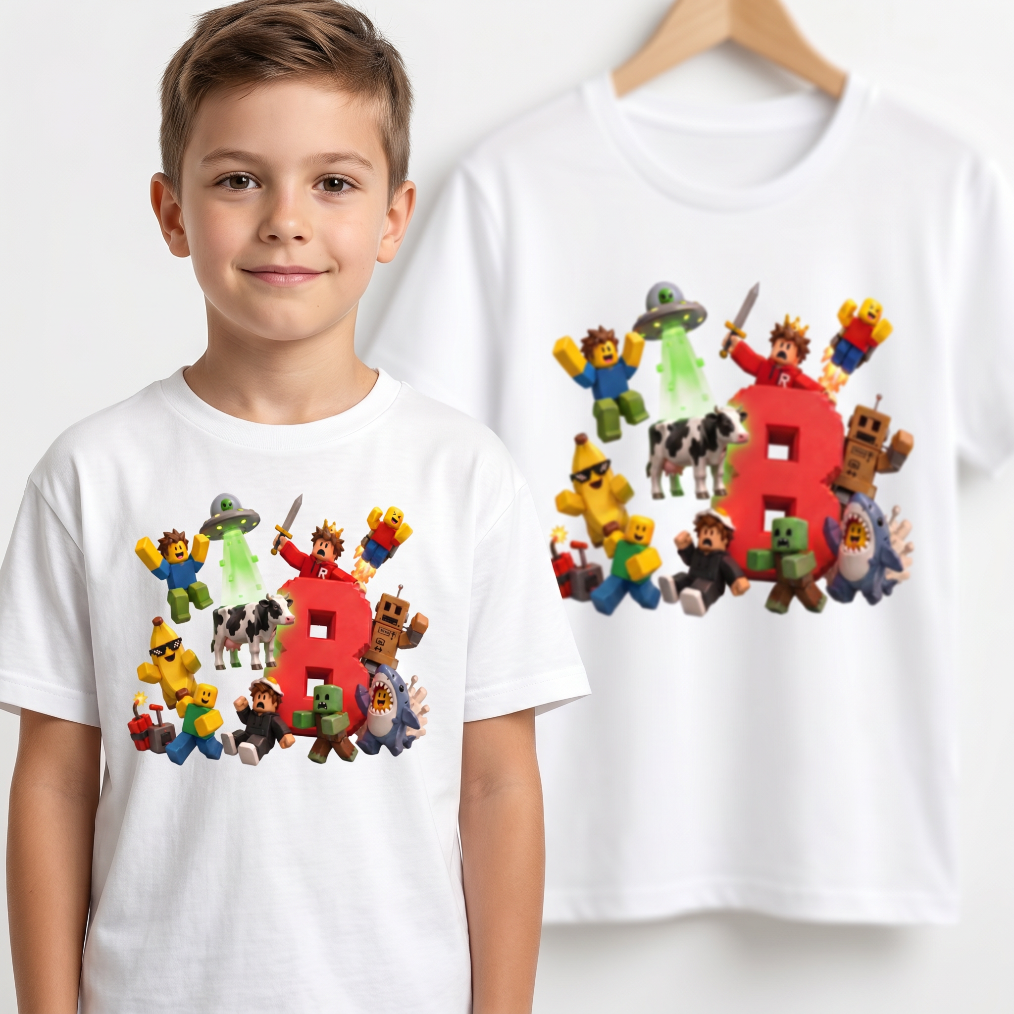 Personalizowana Koszulka z Cyfrą na Urodziny z gry Roblox Dziecięca - Personalizowana 26_21 Drugie zdjęcie produktu