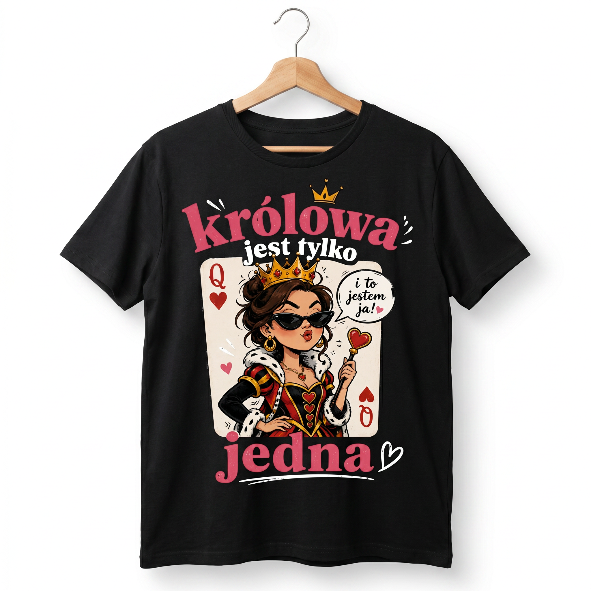 Koszulka Damska Śmieszna T-Shirt dla niej na Prezent "Królowa jest tylko jedna" Drugie zdjęcie produktu