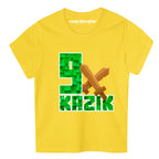 Koszulka dla Gracza Minecraft na urodziny z Cyfrą i imieniem Idealny Prezent