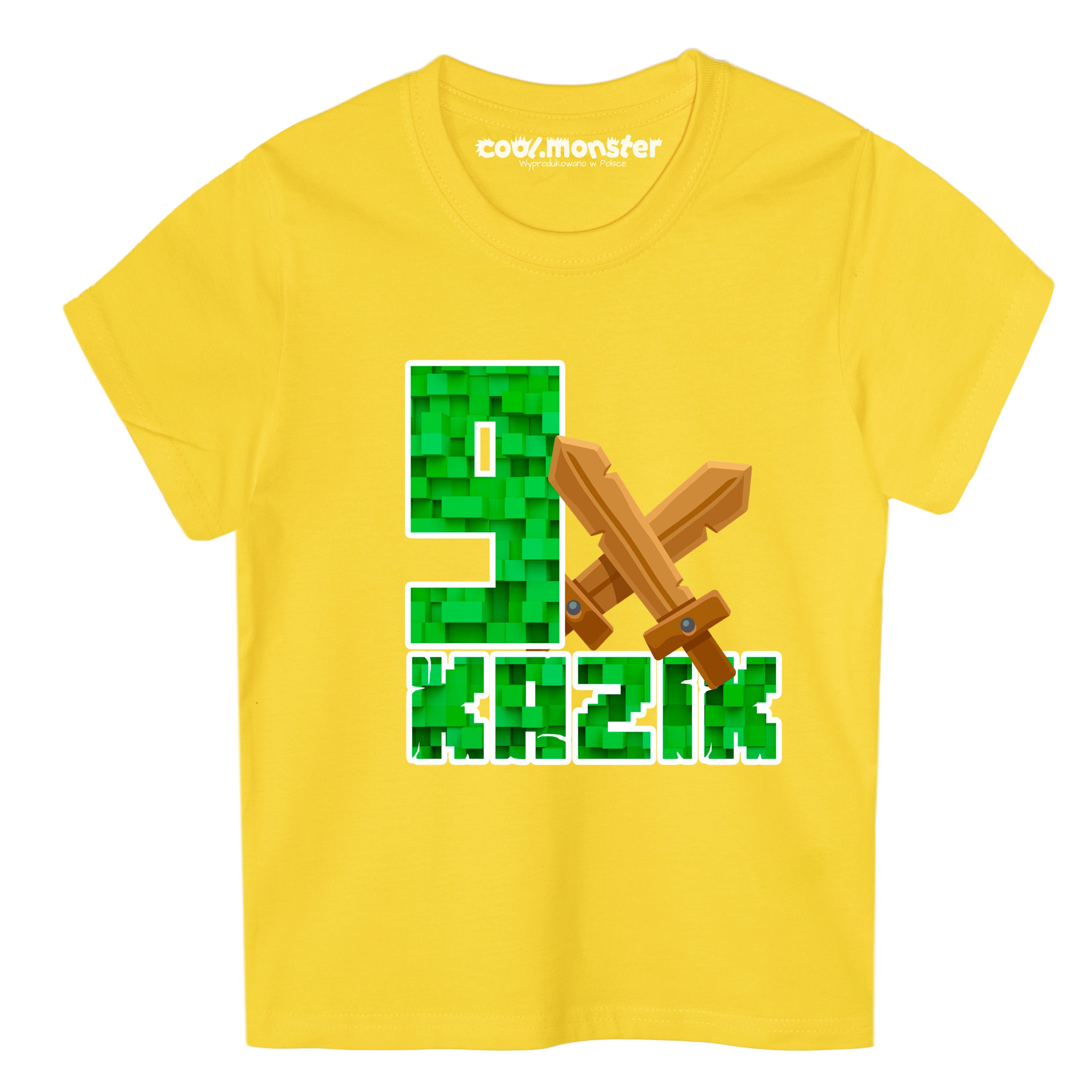 Koszulka dla Gracza Minecraft na urodziny z Cyfrą i imieniem Idealny Prezent