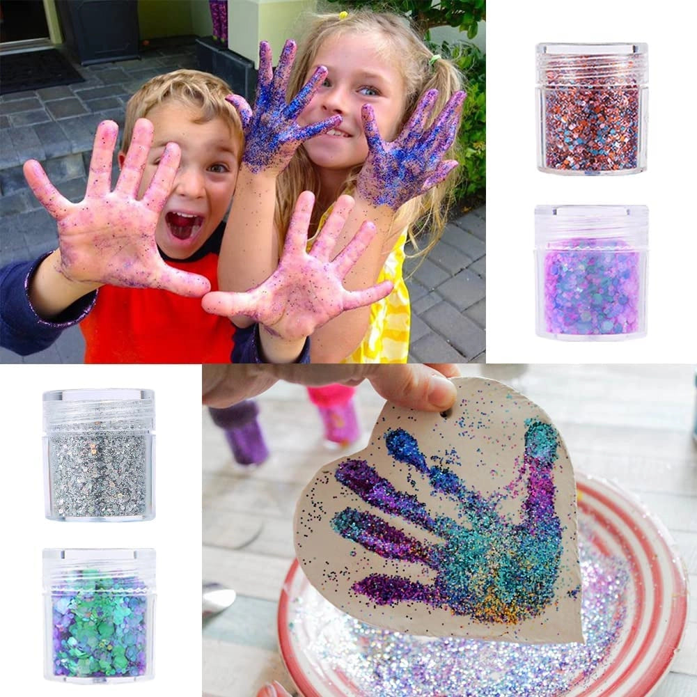 Brokat kosmetyczny do twarzy ciała paznokci DIY 10 kolorów festival glitter