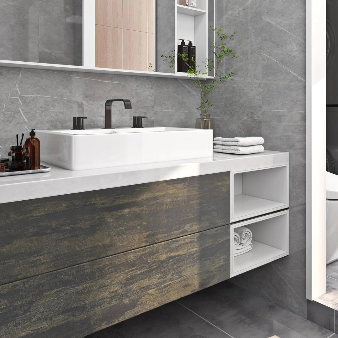 Folia samoprzylepna wodoodporna imitacja czarnego marmuru ze złotem 40 x 200 cm Drugie zdjęcie produktu