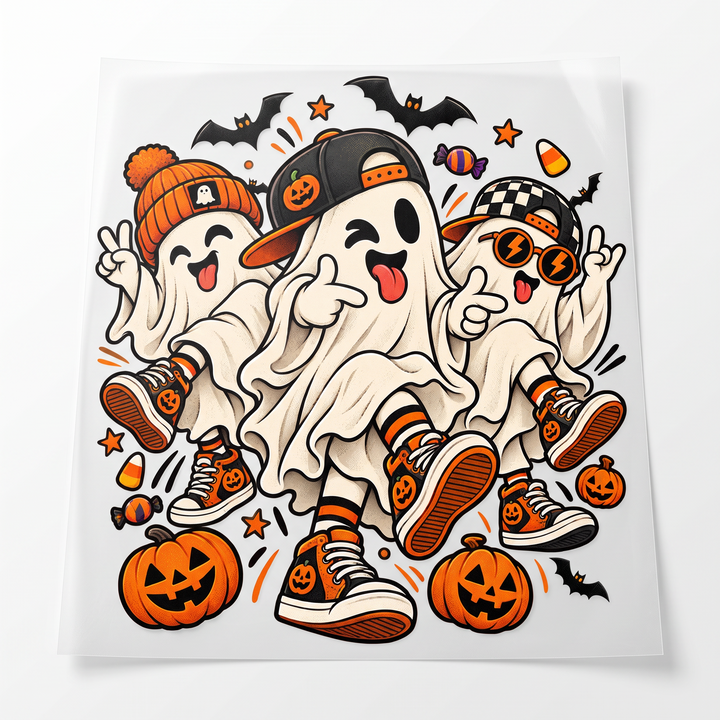 20NA Naprasowanka DTF A4 – Tańczące Duchy Griddy | Halloween na Ubrania