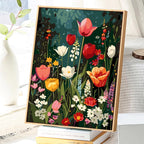 Zestaw do malowania po numerach kwiaty 40x50 cm DIY obraz