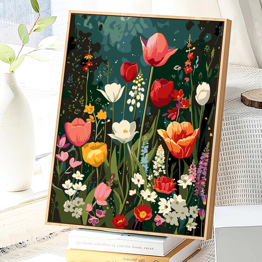 Zestaw do malowania po numerach kwiaty 40x50 cm DIY obraz