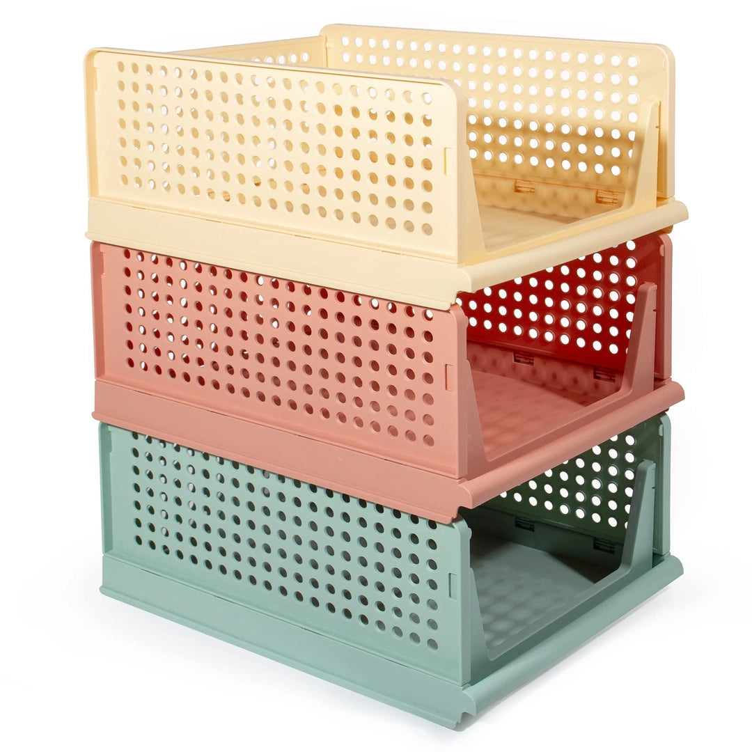 Organizer Kosz do Szafy Zestaw 3 KOLOROWYCH koszy szuflad – składane, wysuwane kosze Główne zdjęcie produktu