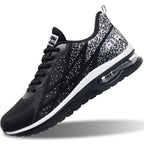 Buty sportowe męskie DO BIEGANIA czarno-białe z poduszką powietrzną siateczka lekkie AIR