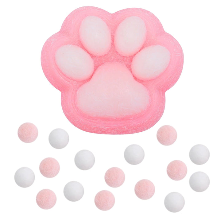 Zabawka antystresowa Gniotek Squishy Kocia różowa łapka z kulkami 7 cm