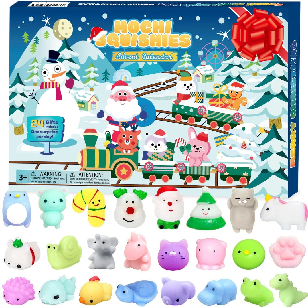Kalendarz Adwentowy z Zabawkami Gniotkami dla Dzieci Gniotki Prezent na Mikołajki Święta Główne zdjęcie produktu