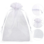 Woreczki ozdobne organza białe 30x40 cm 50 szt. duże torebki na prezenty
