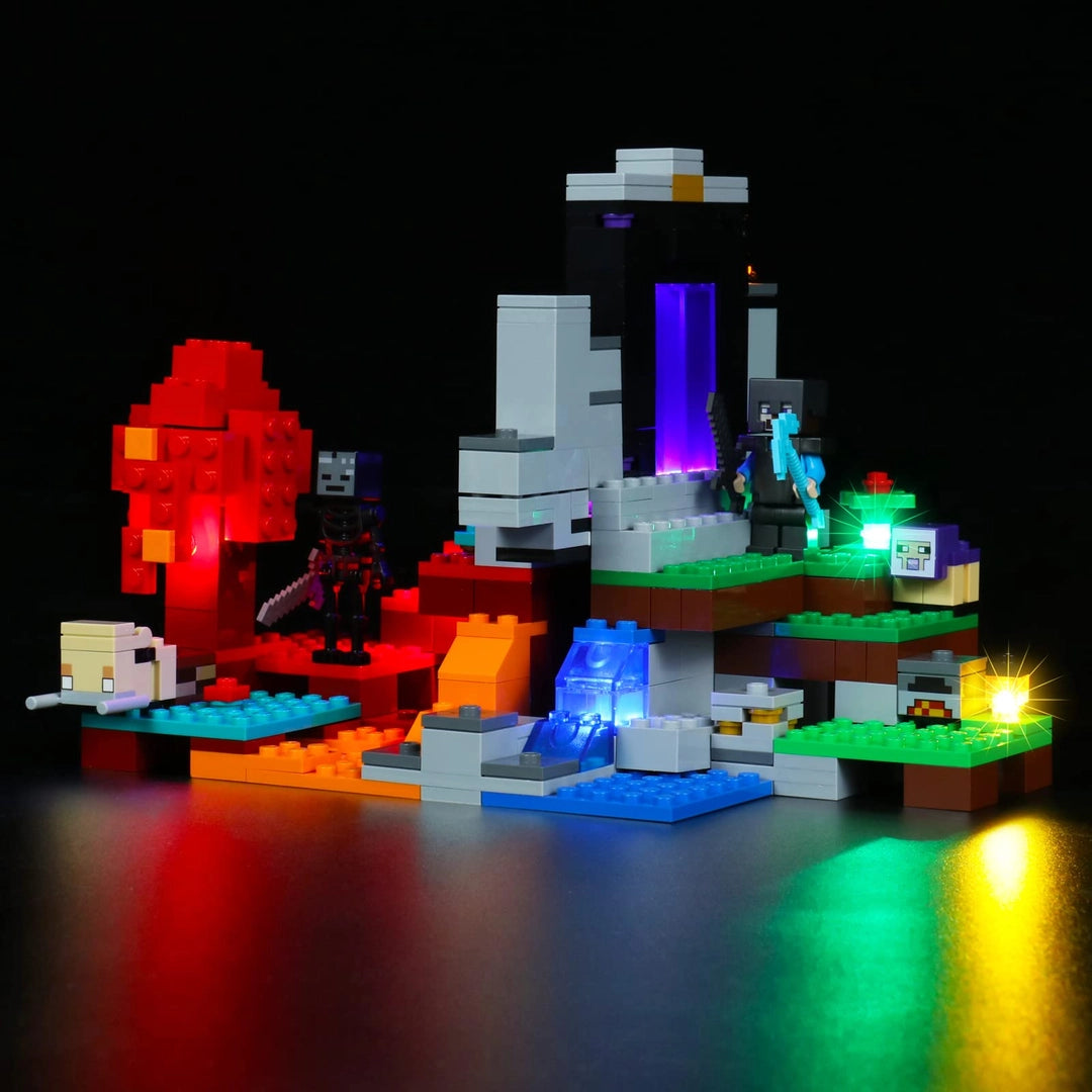 Zestaw LED do LEGO Minecraft Ruined Portal 21172 – podświetlenie zestawu