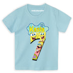 Spongebob Koszulka T-Shirt Dziecięcy z Imieniem i Cyfrą Na Urodziny Prezent SPO03
