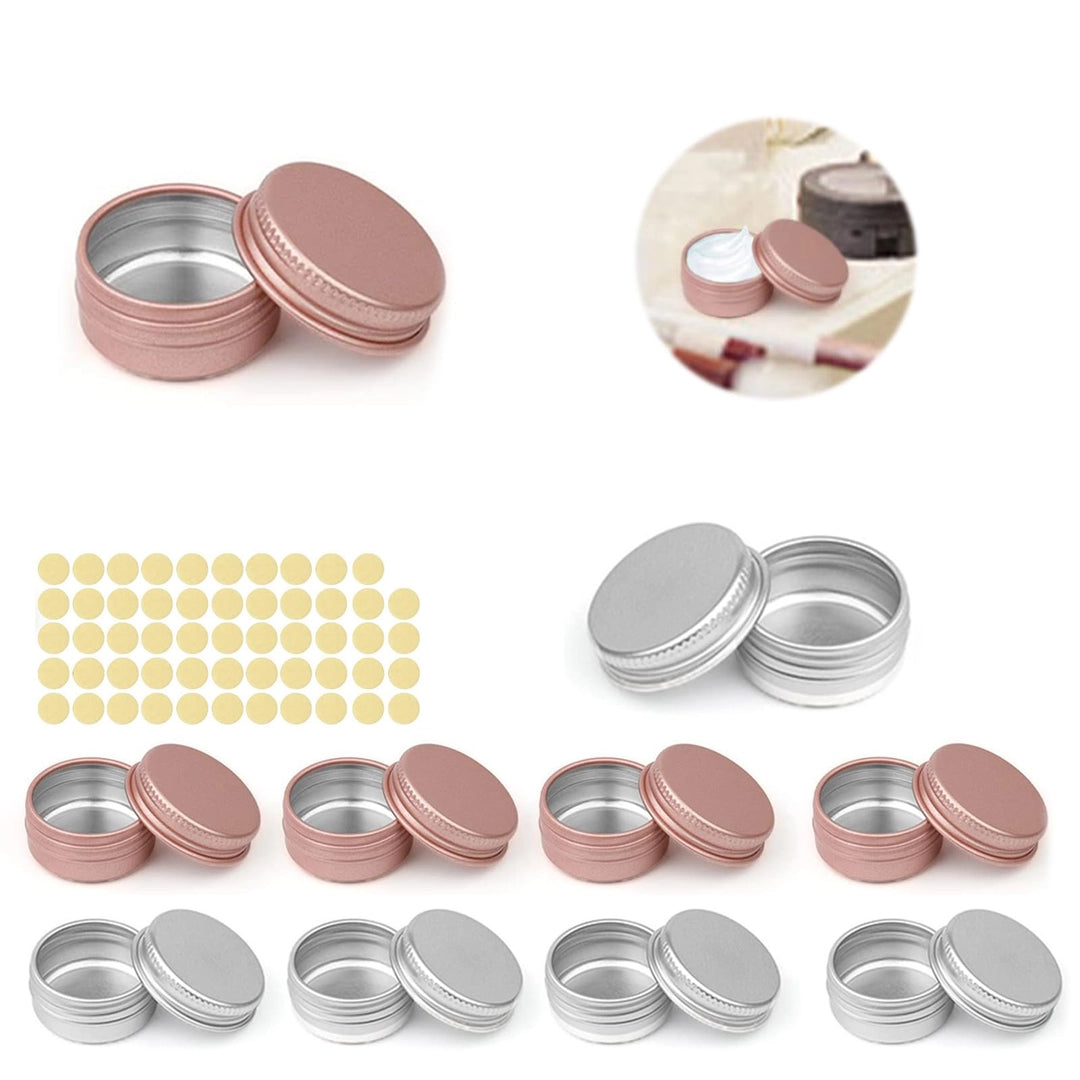 Pojemniczki aluminiowe 10 ml z zakrętką zestaw srebrno-różowe 10 sztuk na kosmetyki krem Główne zdjęcie produktu