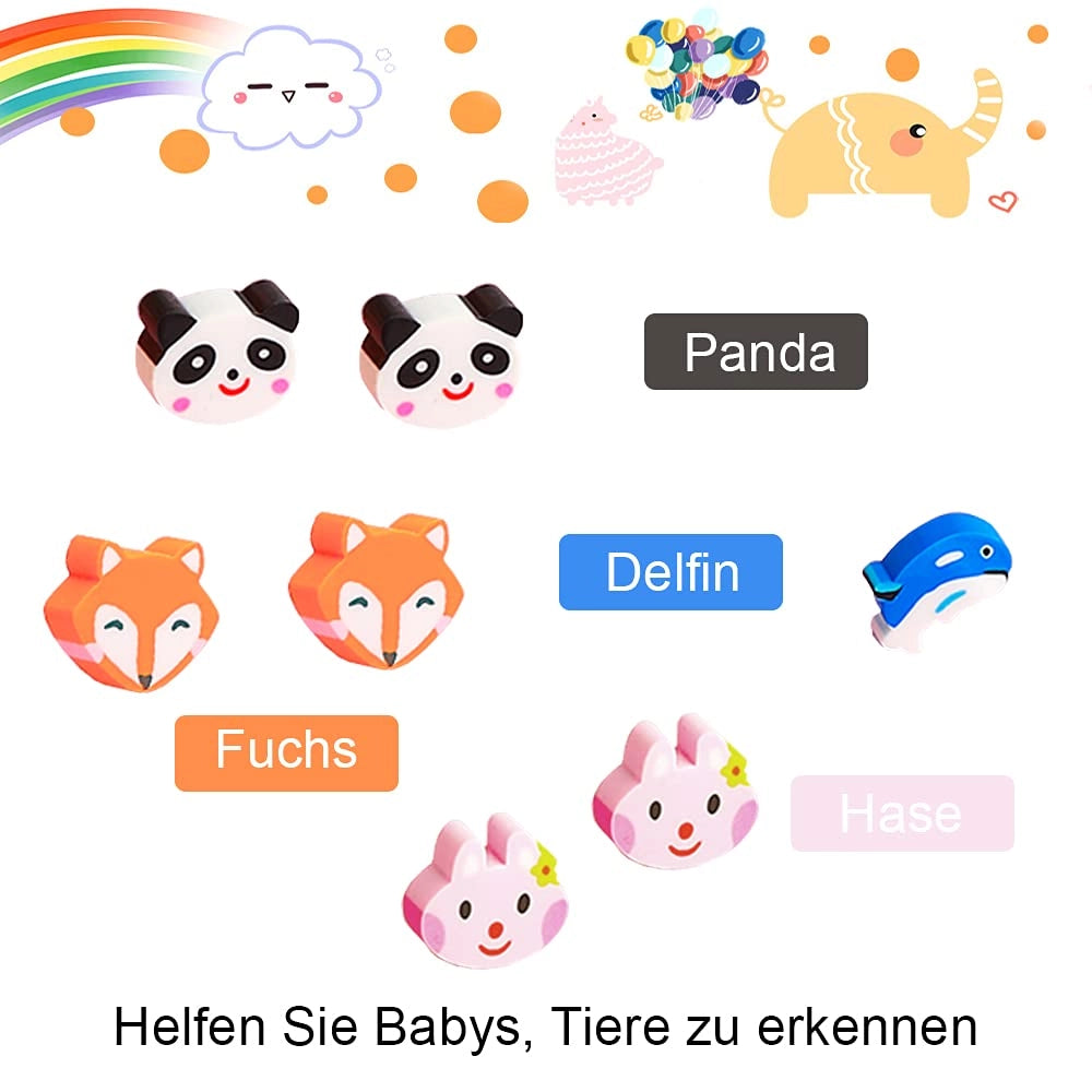 Mini gumki do ścierania 10 szt. upominki dla dzieci w kształcie zwierzątek panda królik lisek