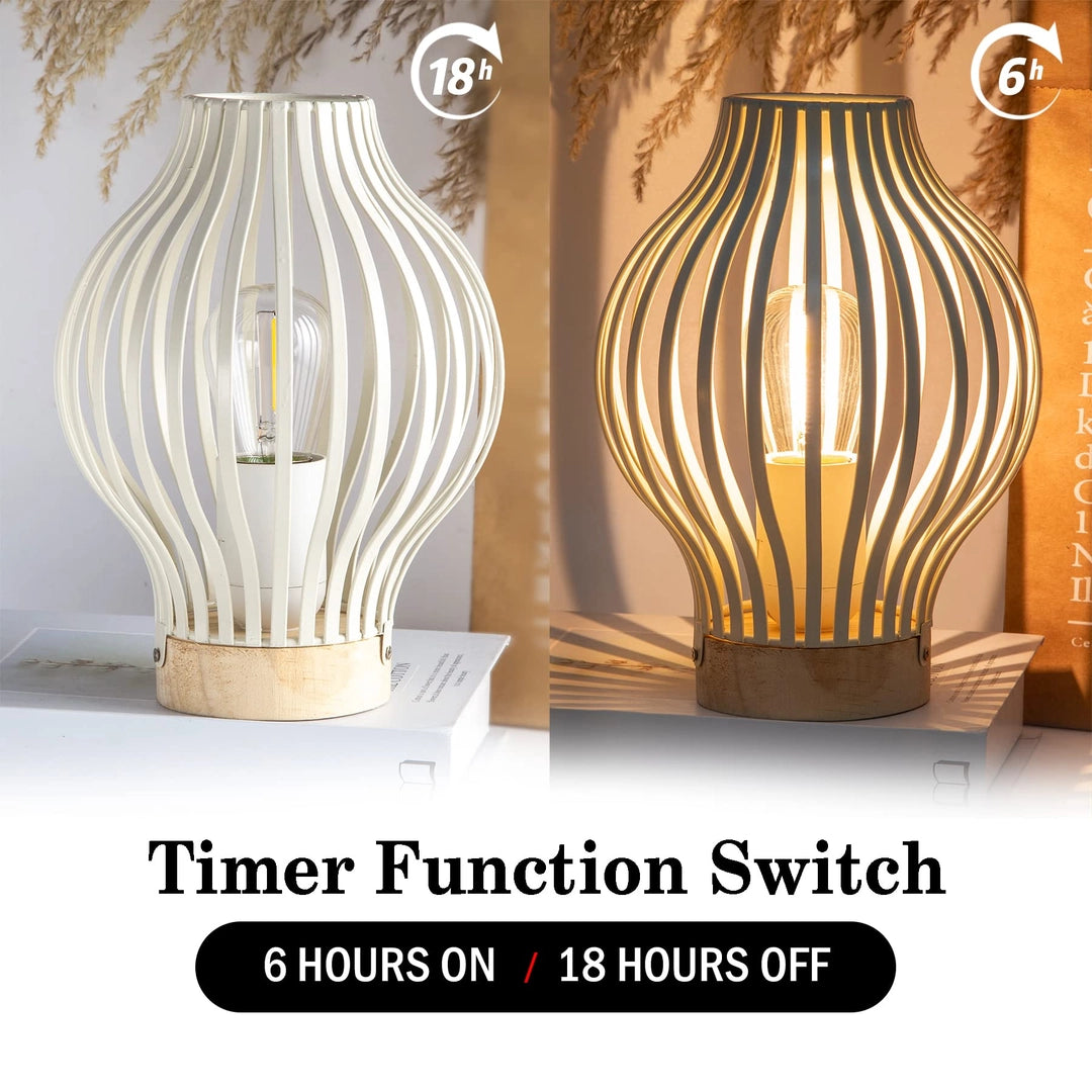 Designerska lampka LED stołowa retro 20,3 cm – zasilanie na baterie Drugie zdjęcie produktu