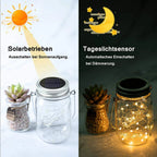 Słoiki solarne LED z 30 diodami 4 sztuk lampki ogrodowe wodoodporne