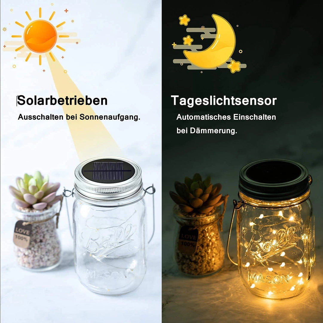 Słoiki solarne LED z 30 diodami 4 sztuk lampki ogrodowe wodoodporne