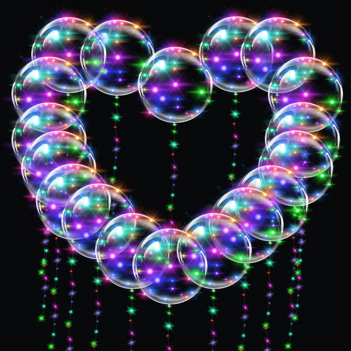 Balony LED przezroczyste z lampkami 15 szt. zestaw dekoracyjny imprezowy