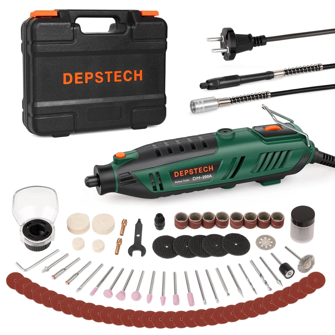 Multiszlifierka Depstech DM-200A 200W z zestawem 120 akcesoriów i walizką
