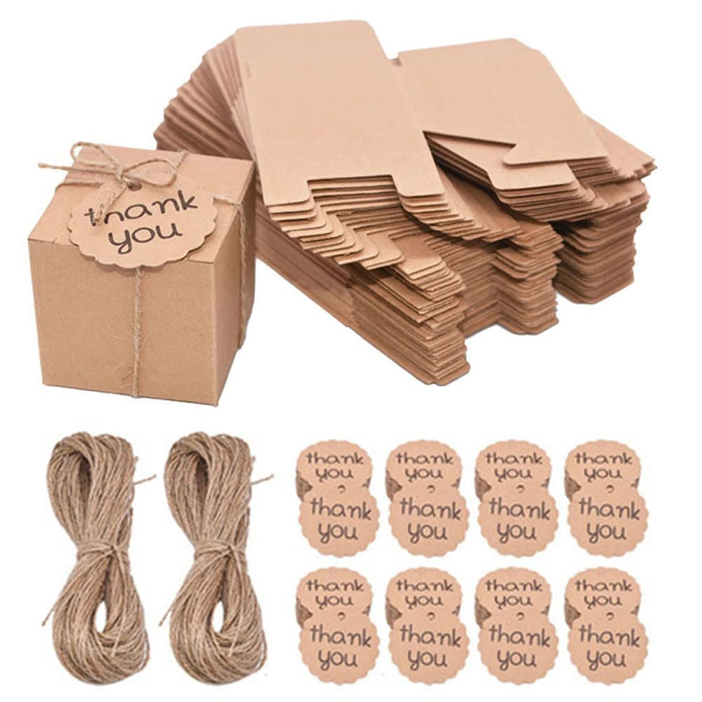 Upominkowe Pudełka Pudełeczka na Słodycze Upominki Cukierki Kraftowe 50szt Główne zdjęcie produktu