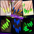 Lakiery Hybrydowe Zestaw Fluorescencyjne świecące w ciemności do paznokci - Zestaw 10