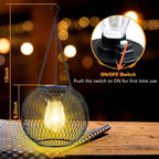 Zestaw 2 Lampionów Solarnych Ogrodowych wiszących Retro Wiszące Kule Do Dekoracji