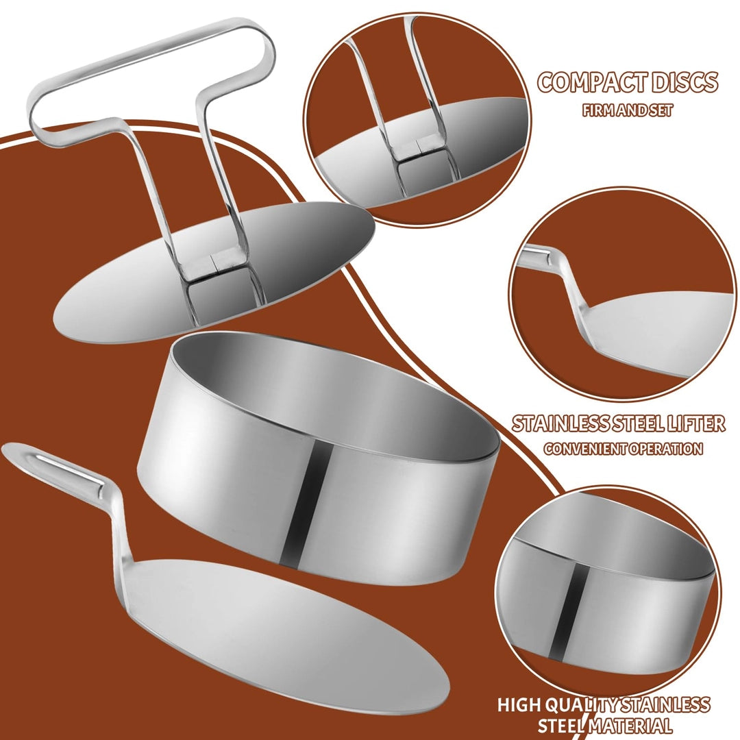 Zestaw ringów cukierniczych ze stali nierdzewnej 6 szt. + popychacz i szpatułka Drugie zdjęcie produktu
