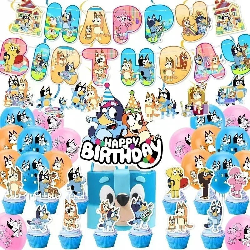 Zestaw Balonów Urodzinowych Balony Imprezowe Bluey Bingo Komplet Baner Główne zdjęcie produktu