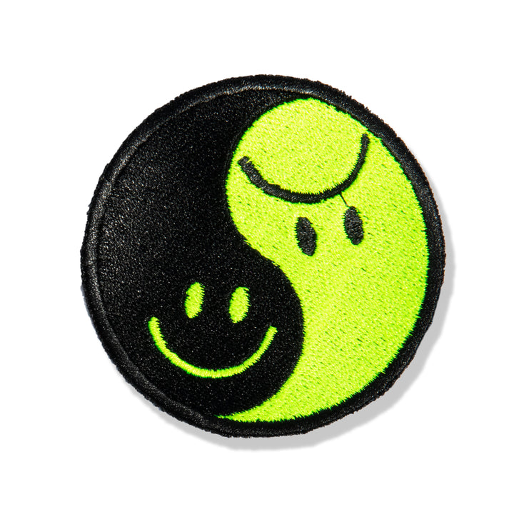 Naszywka Neonowa Yin Yang / Happy Sad Aplikacja Termo Haft - 001