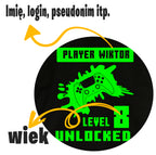 Koszulka dla Gracza na urodziny i nie tylko. Z imieniem i wiekiem dziecka. Neonowy Nadruk