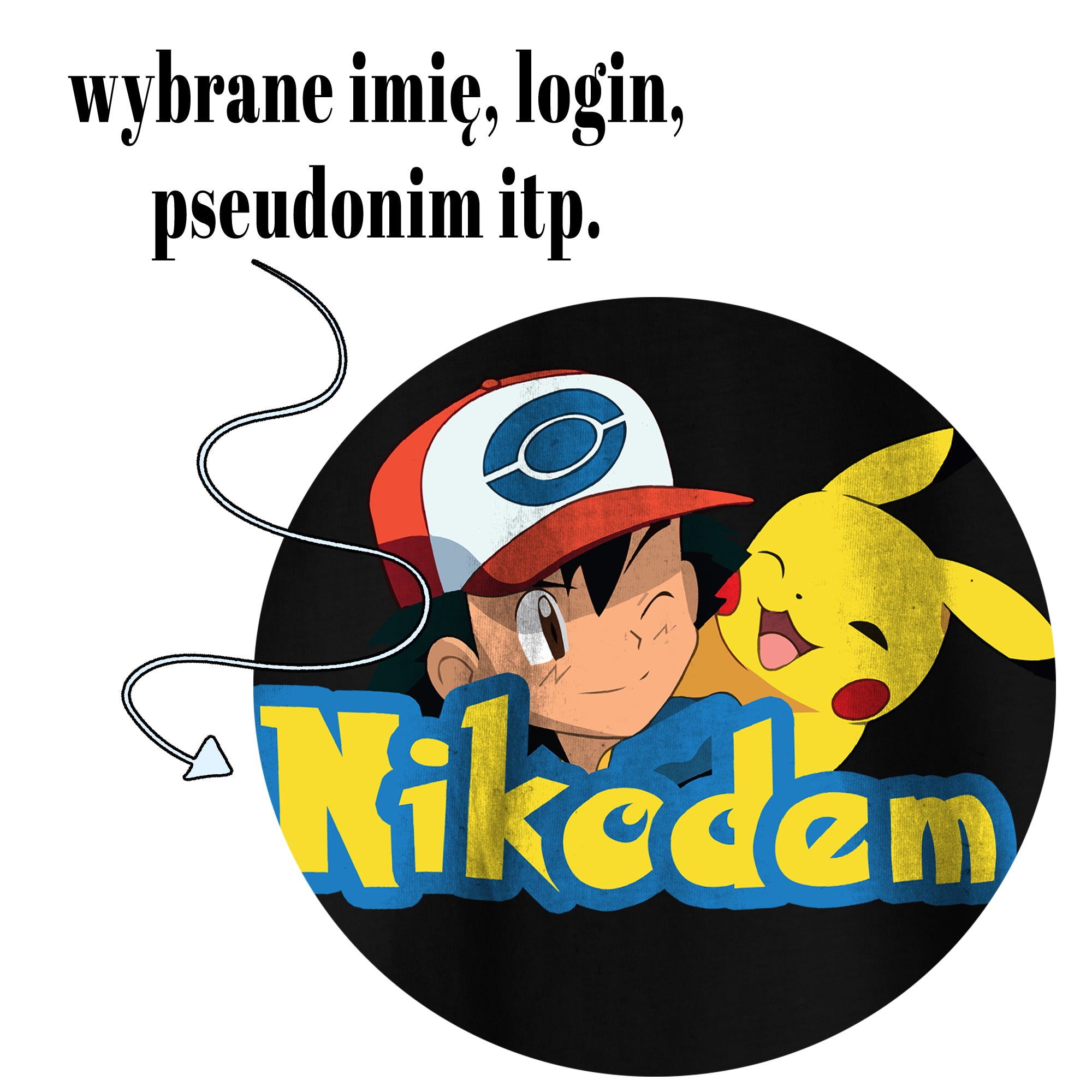 Pokemon - Pikachu - Koszulka / T-Shirt Dziecięcy z Imieniem - Kolory do wyboru Drugie zdjęcie produktu