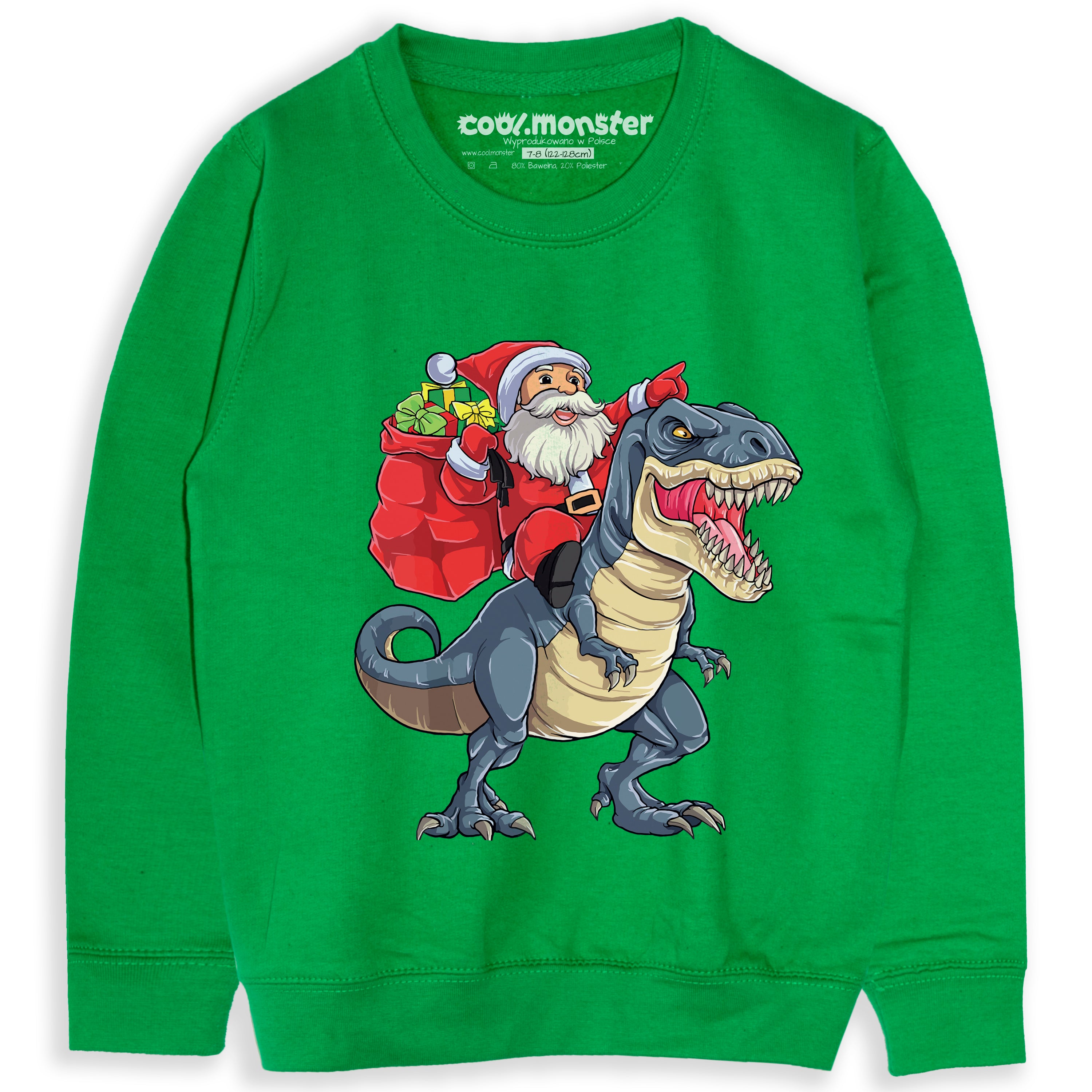 T-Rex & Mikołaj Świąteczna Bluza dziecięca Bawełniana- Unisex - CHR002