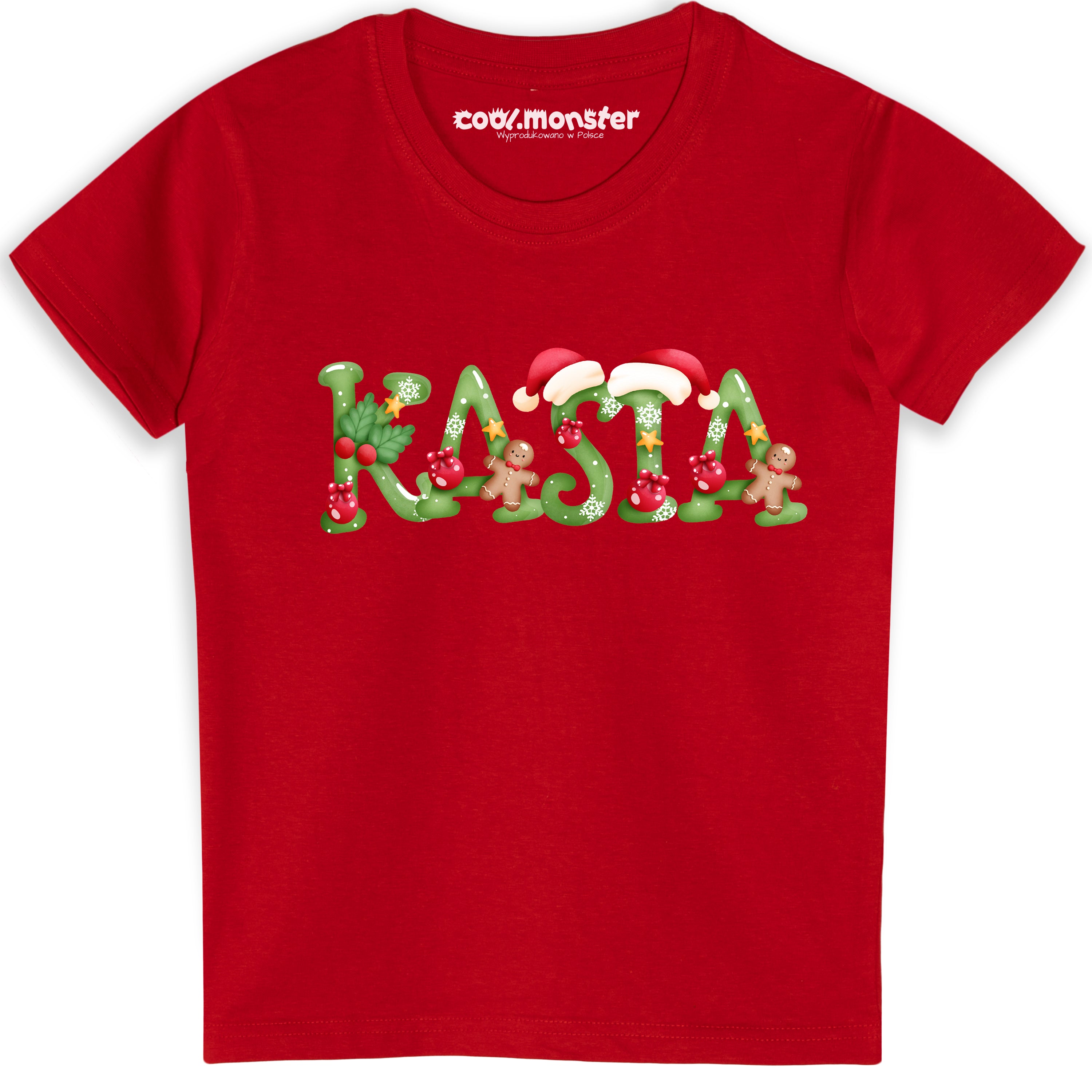 Świąteczna Bawełniana Koszulka T-Shirt dla Rodziny Personalizowana z Imieniem CHR011