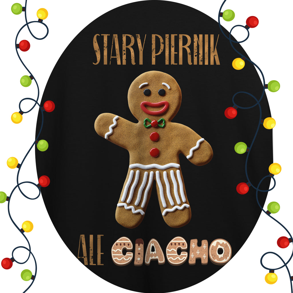 Śmieszna Koszulka Męska T-Shirt - Stary Piernik - Czarna - CHR012