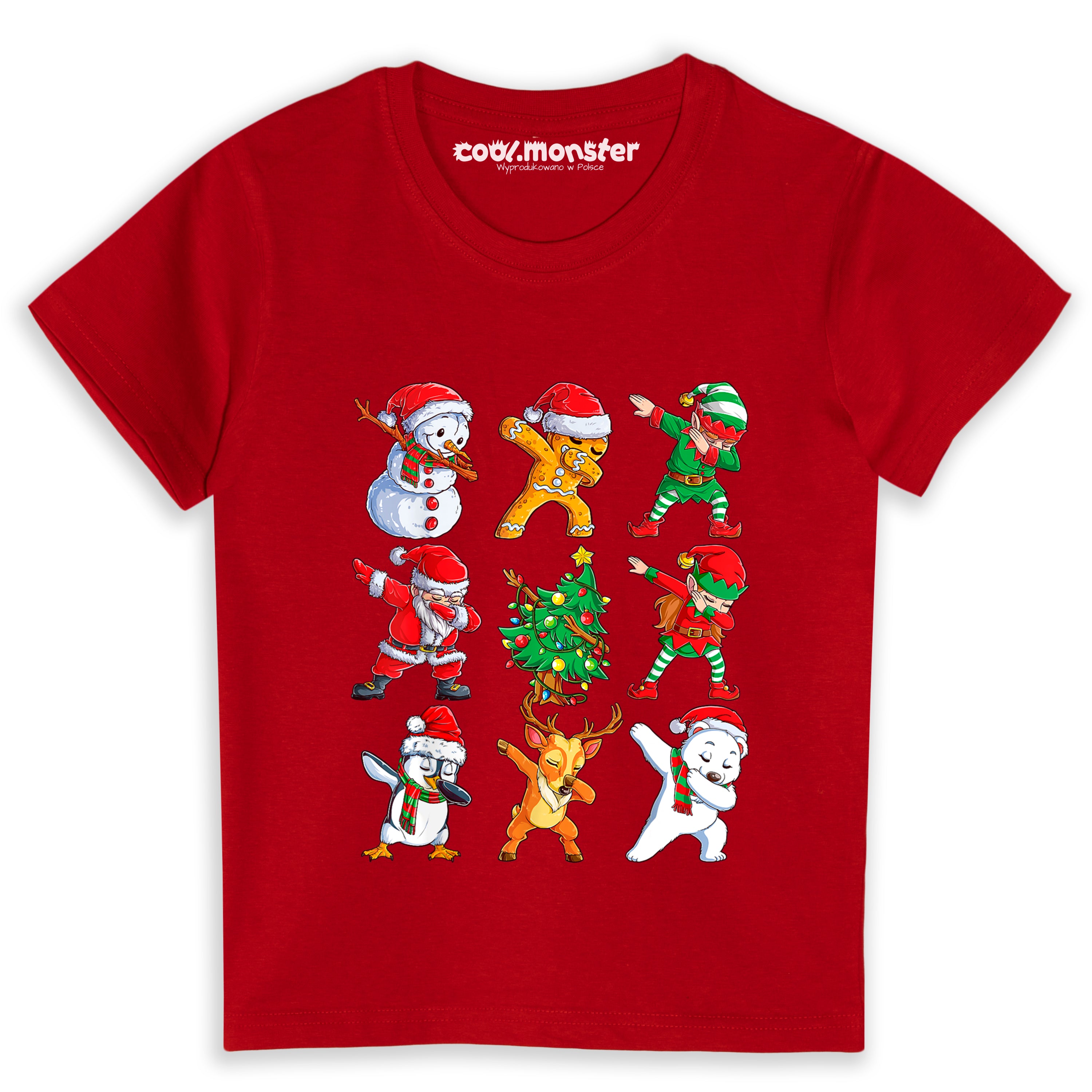 Koszulka świąteczna Dabbing Mikołaj i ekipa - Dla Dzieci i Dorosłych CHR021
