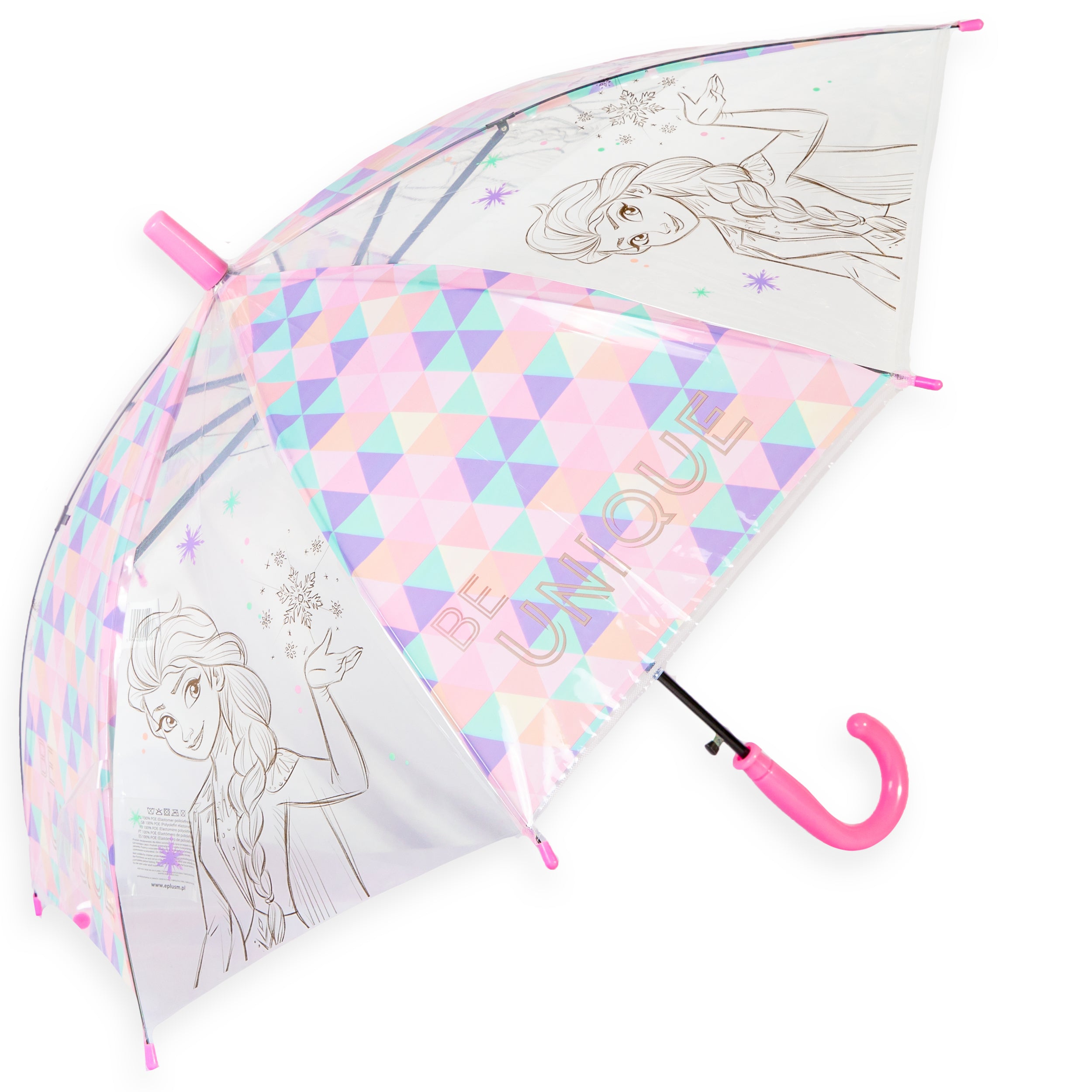 Kraina Lodu Dziecięcy parasol automatyczny 75 cm - Elsa, Anna - Przezroczysty Główne zdjęcie produktu