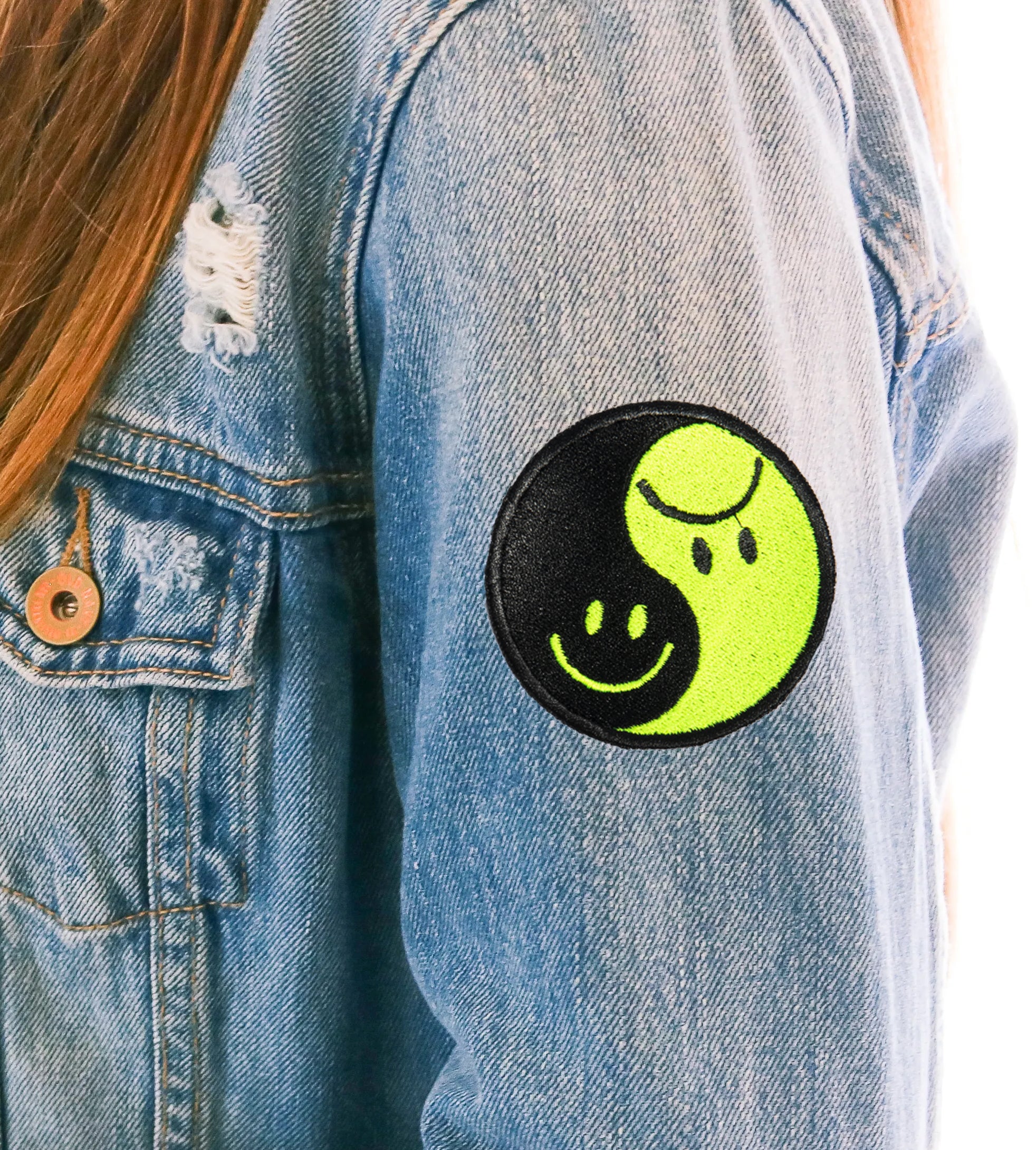 Naszywka Neonowa Yin Yang / Happy Sad Aplikacja Termo Haft - 001 Drugie zdjęcie produktu