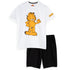 Garfield Piżamy Męskie z krótkim rękawem, T-Shirt i spodenki M- XL - Biały