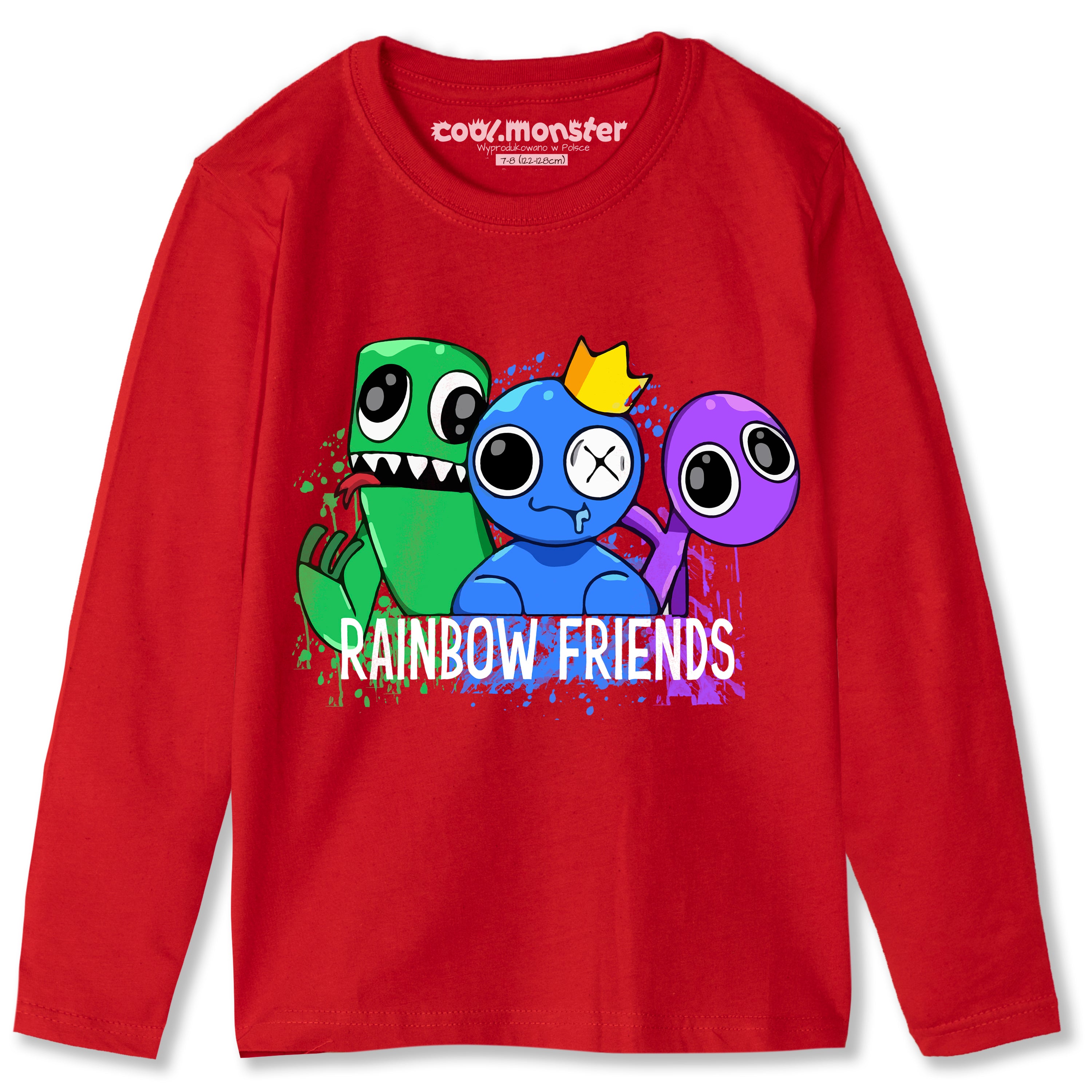Koszulka, Bluzka z długim rękawem. Rainbow Friends - Czarna lub Czerwona RAI01