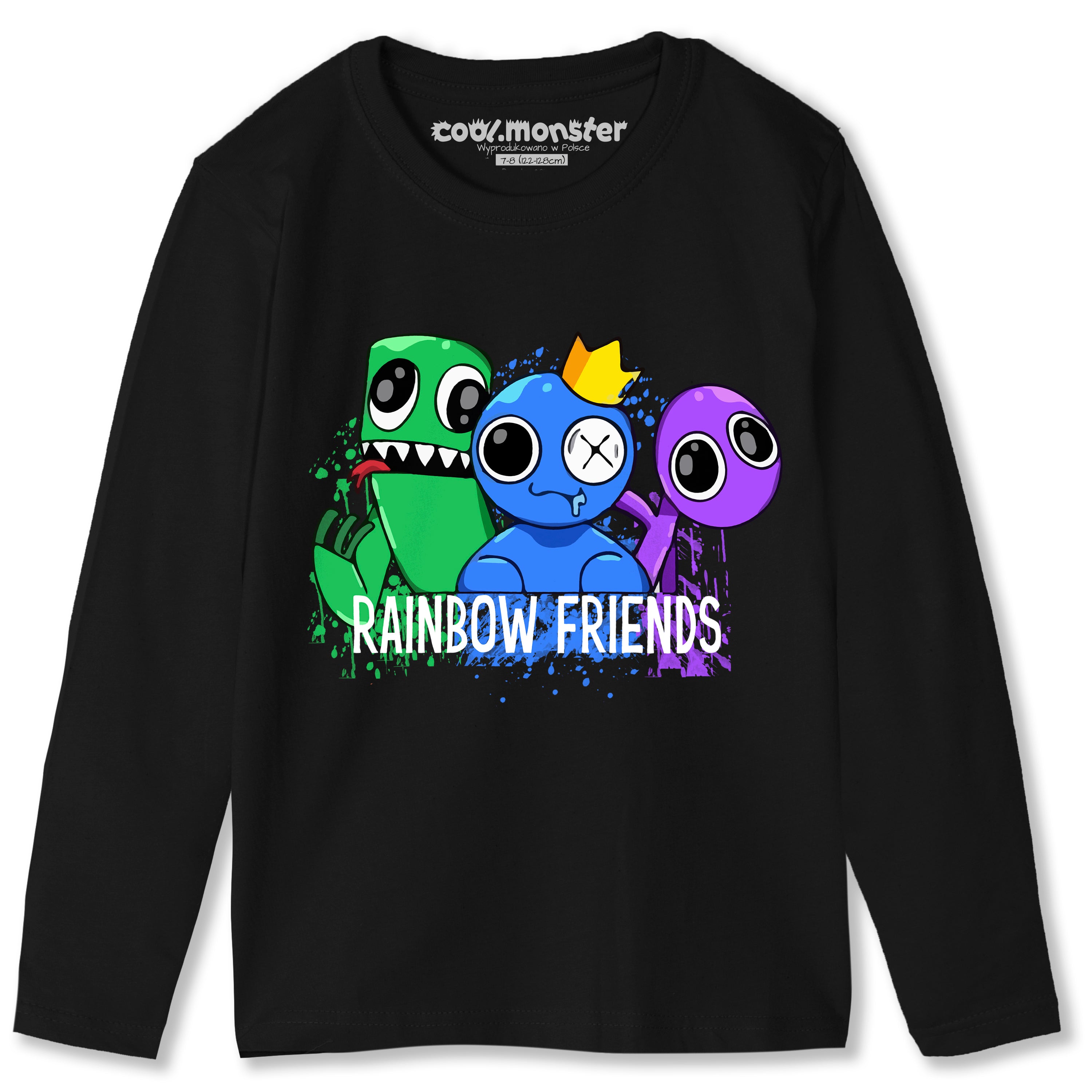 Koszulka, Bluzka z długim rękawem. Rainbow Friends - Czarna lub Czerwona RAI01