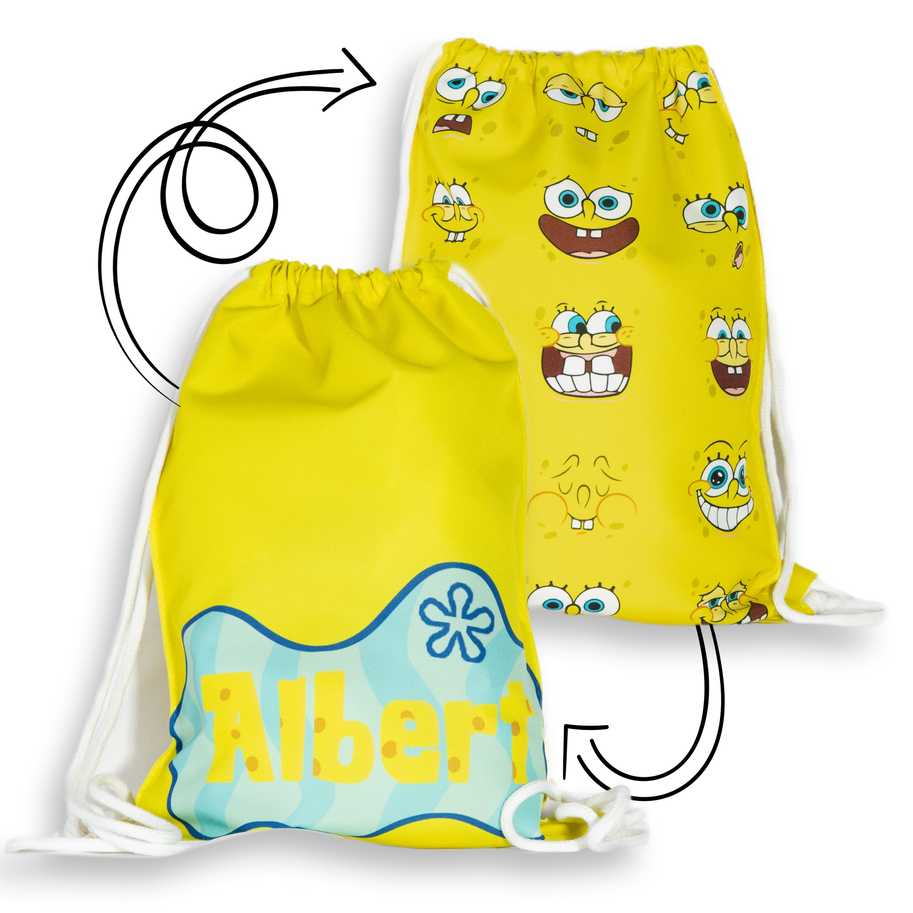 Personalizowany Worek Torba Szkolna na siłownię z Imieniem Spongebob SPO.BAG.1 Główne zdjęcie produktu