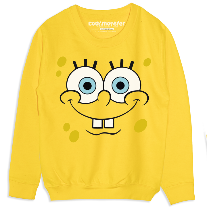 Spongebob Dziecięca Bluza Bawełniana Gruba Ciepła - Żółta - SPO03