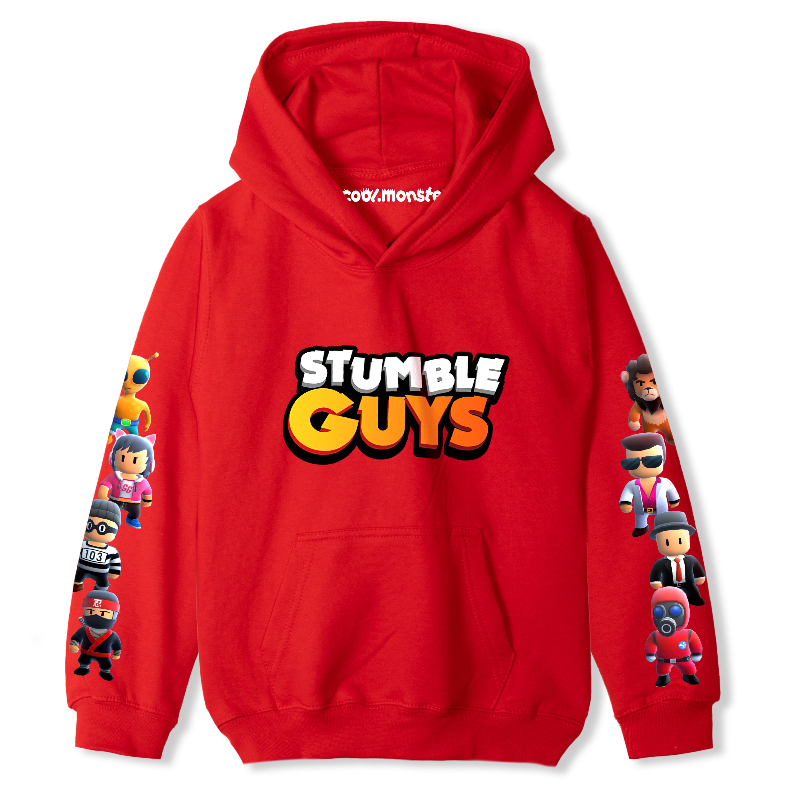 Stumble Guys Gra - Dziecięca Bluza z Kapturem - Czarna, Czerwona lub Niebieska - STU04 Główne zdjęcie produktu